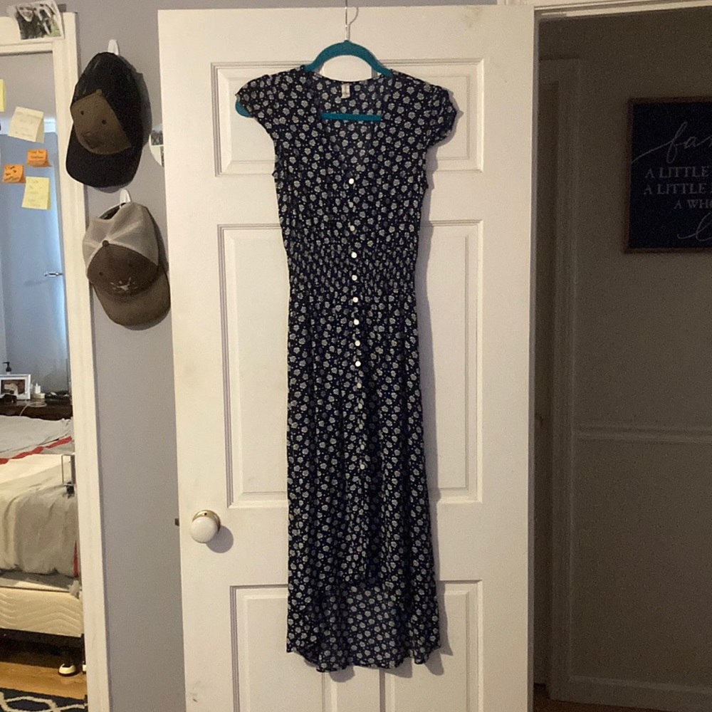 MIDI dress navy blue with flowers